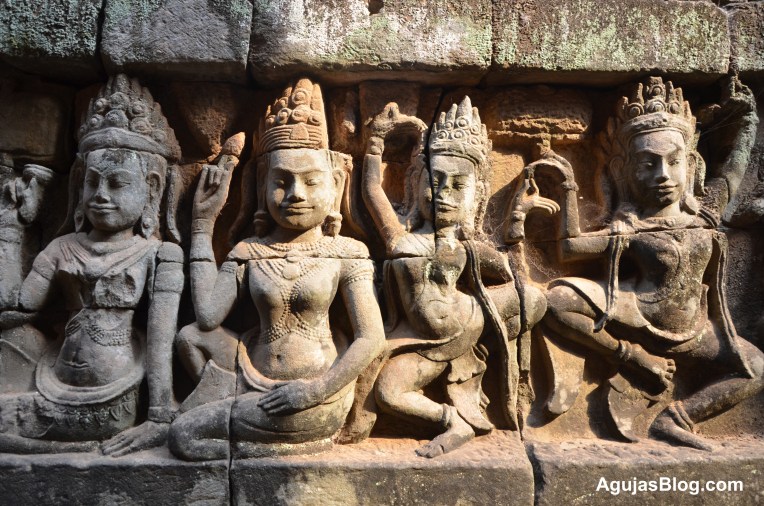 Relief of Hindu deities.