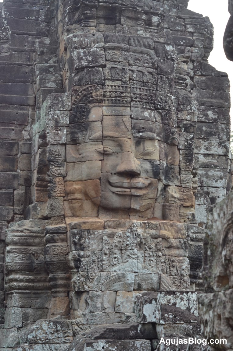 Large face on the walls at Angkor Wat.