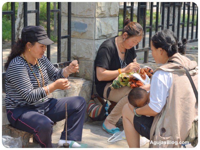 Spinning and Cross-Stitching at Yachow Market