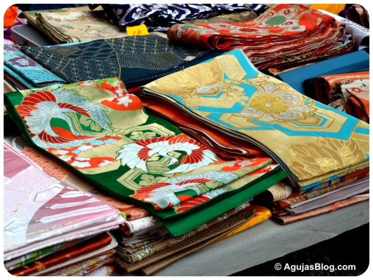 Hanazono Shrine Market - old kimono sashes