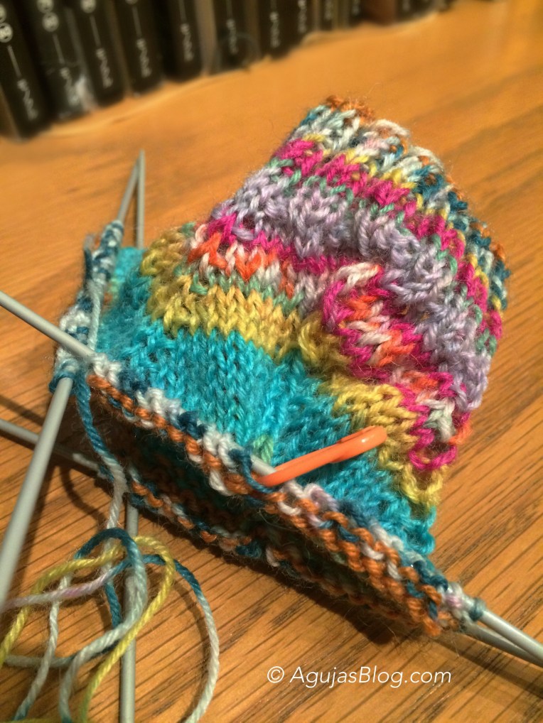 Confetti Sock in progress - close-up